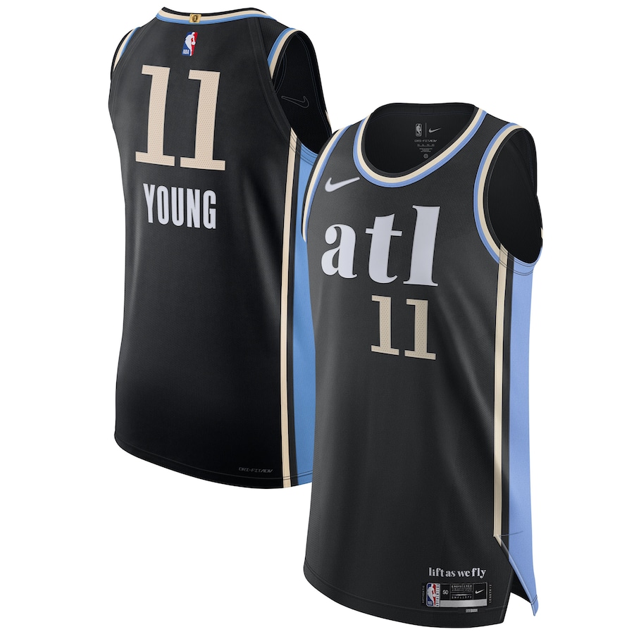 Men's Atlanta Hawks Trae Young Nike Black  Authentic Jersey - City Edition - Jersey