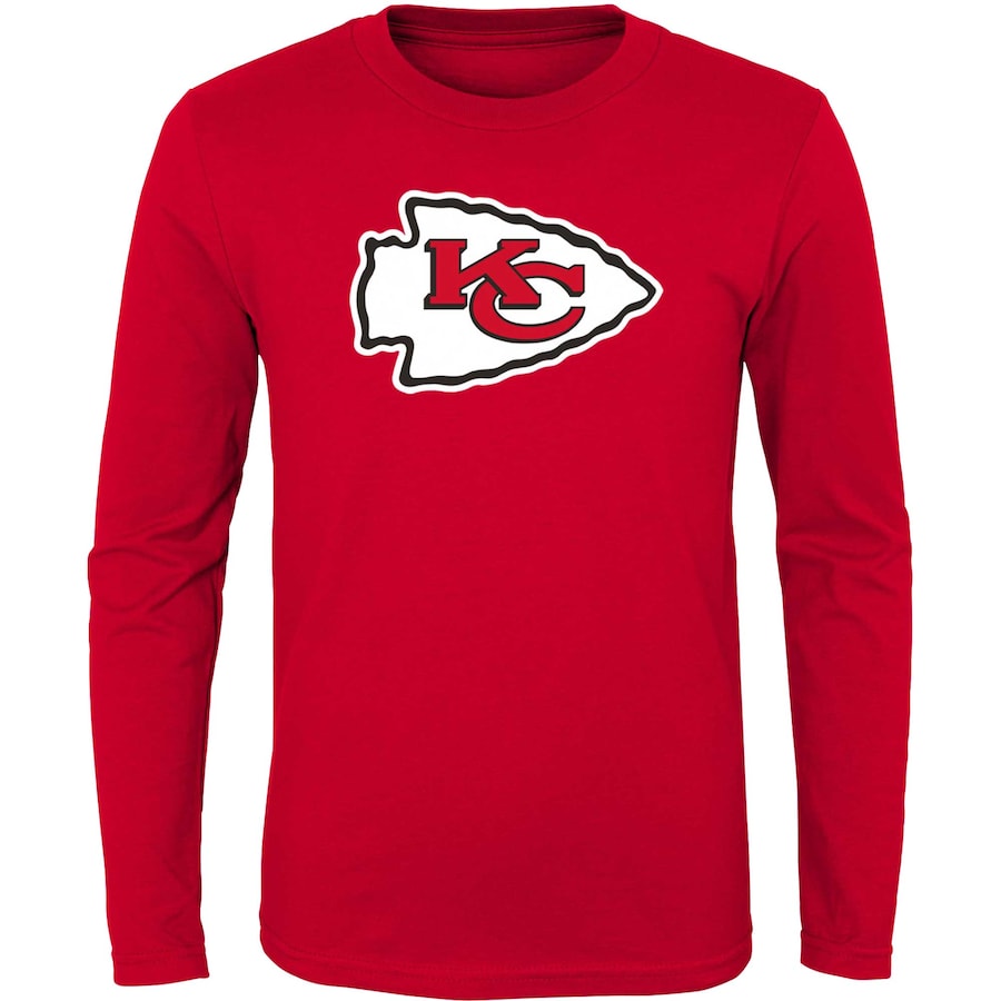 Youth Kansas City Chiefs Red Primary Logo Long Sleeve T-Shirt - Jersey
