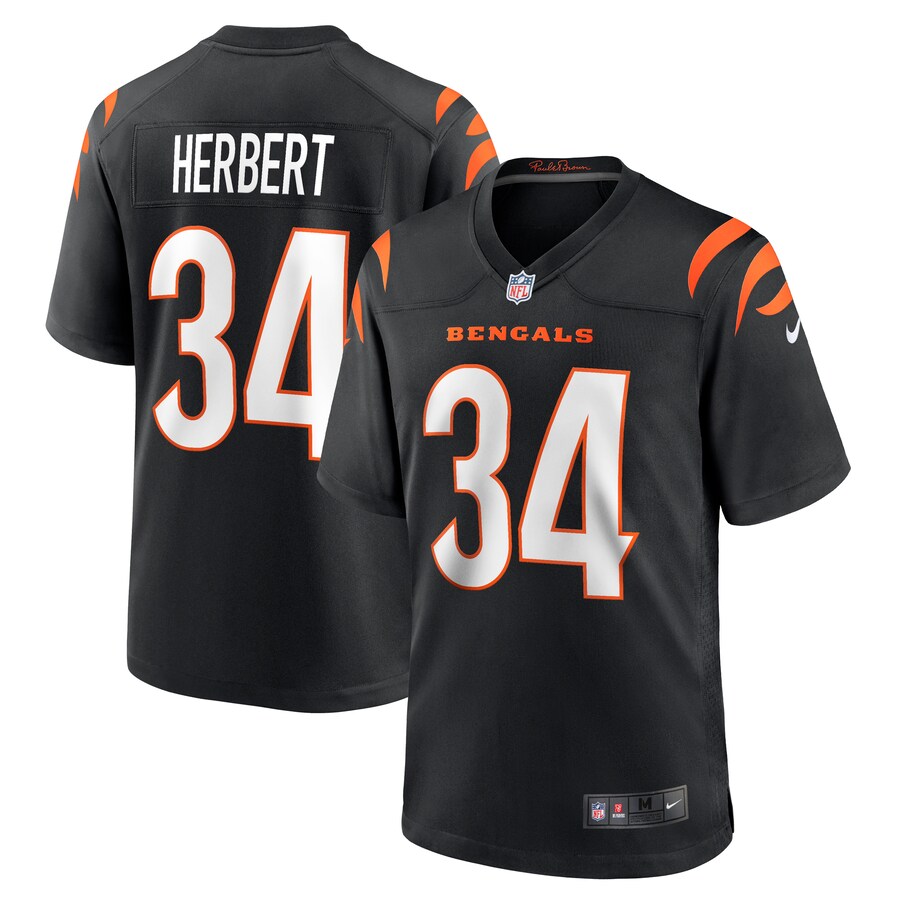 Men's Cincinnati Bengals Khalil Herbert Nike Black Game Jersey - Jersey