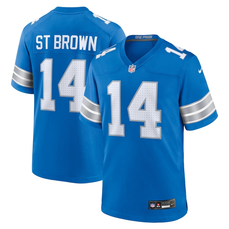 Men's Detroit Lions Amon-Ra St. Brown Nike Blue Game Jersey - Jersey