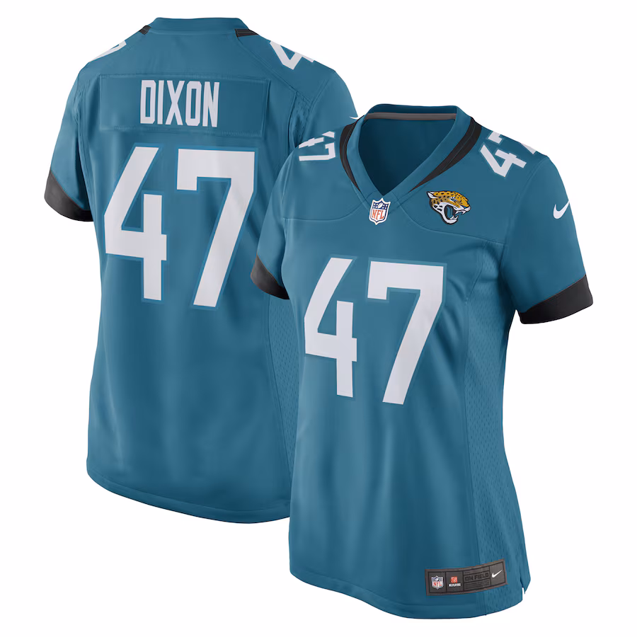 Women's De'Shaan Dixon Jacksonville Jaguars Nike Teal Game Player Jersey - Jersey