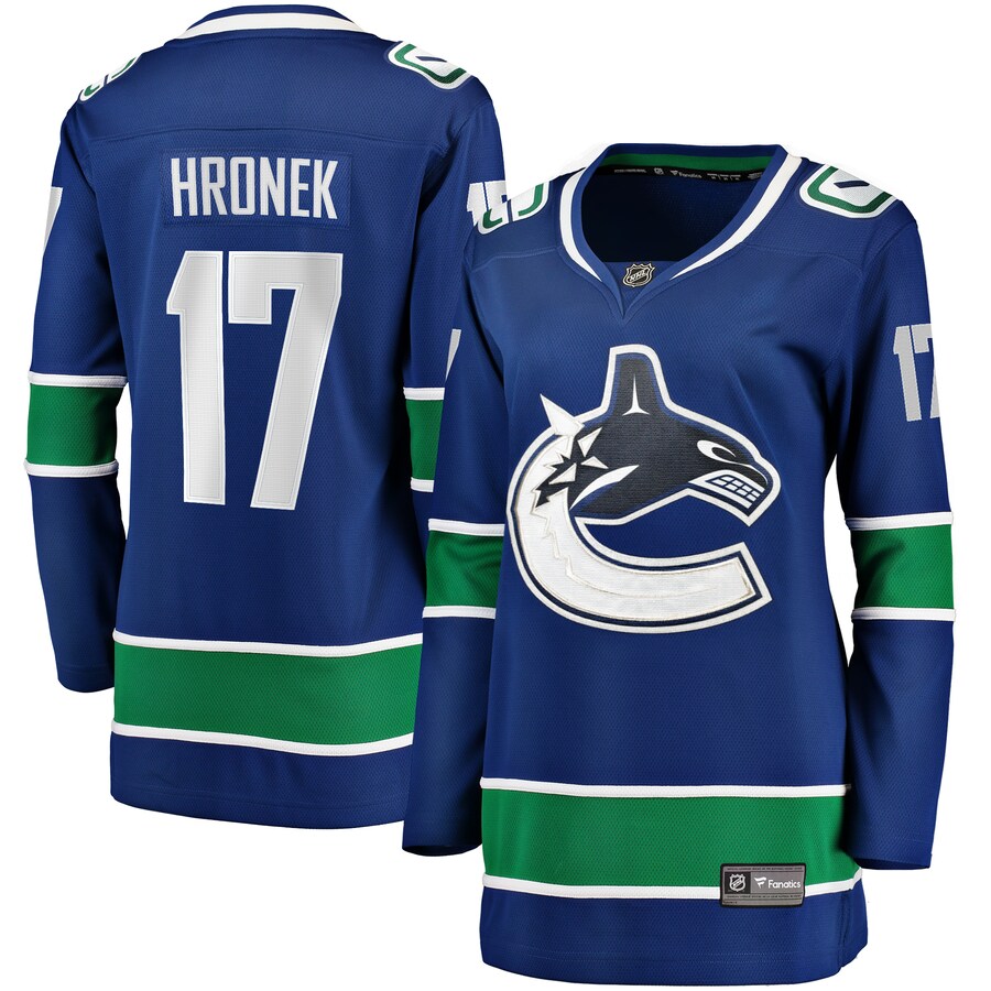 Women's Vancouver Canucks Filip Hronek Fanatics Branded Blue Home Breakaway Jersey - Jersey