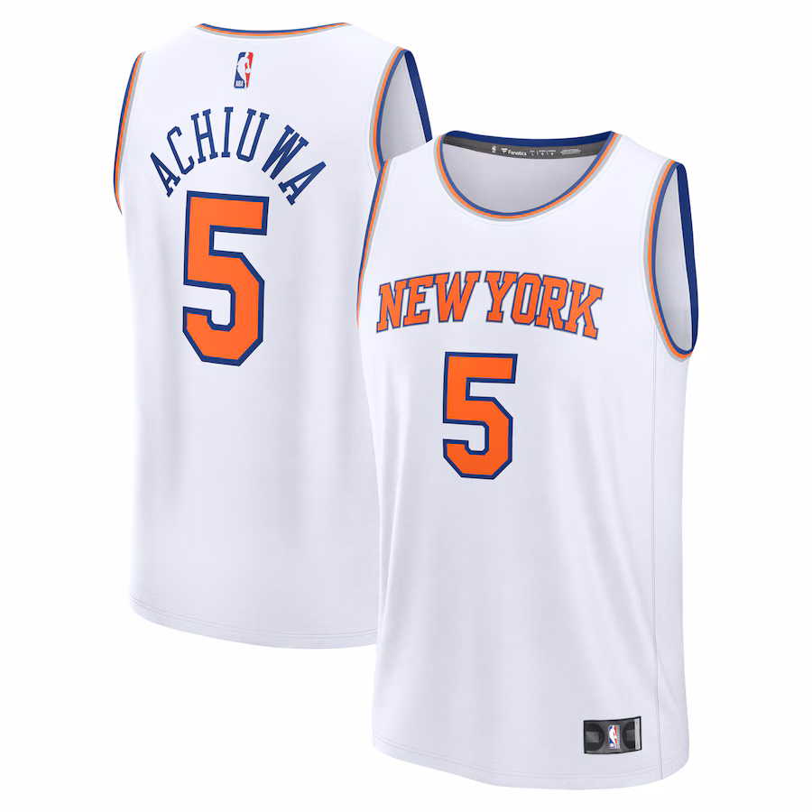 Men's New York Knicks Precious Achiuwa Fanatics White Fast Break Player Jersey - Association Edition - Jersey