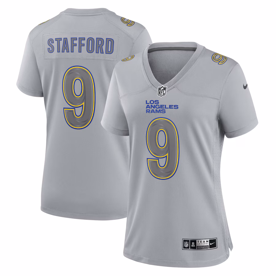 Women's Los Angeles Rams Matthew Stafford Nike Gray Atmosphere Fashion Game Jersey - Jersey