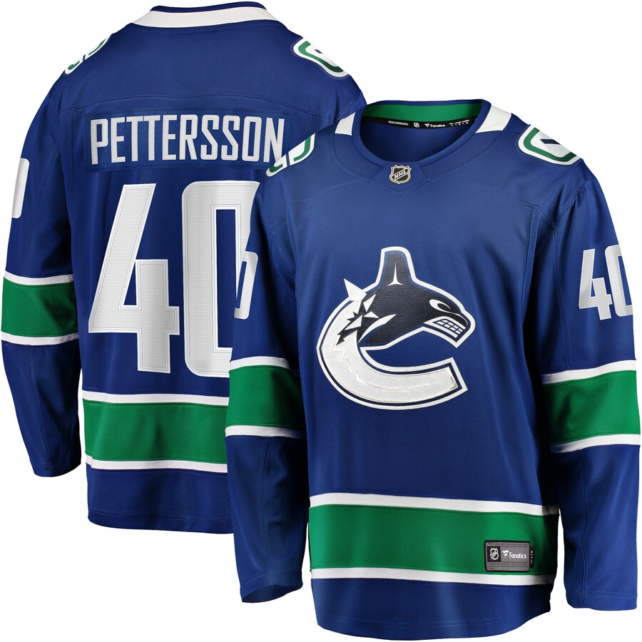 Men's Vancouver Canucks Elias Pettersson Fanatics Branded Blue 2019/20 Home Premier Breakaway Player Jersey - Jersey
