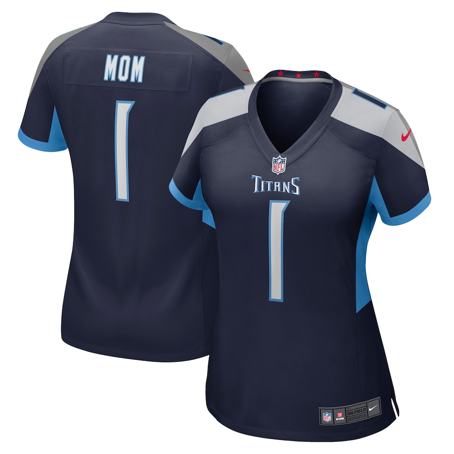 Women's Tennessee Titans Number 1 Mom Nike Navy Game Jersey - Jersey