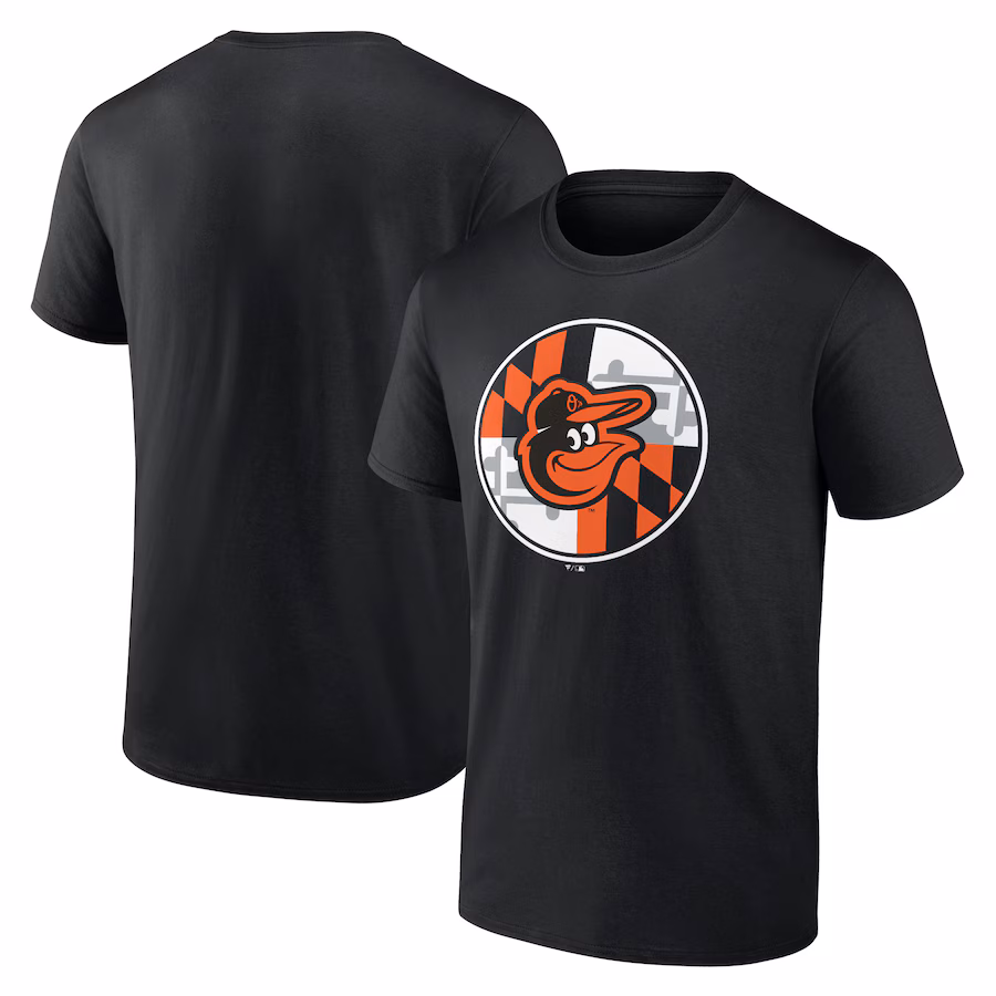 Men's Baltimore Orioles Black Flag T-Shirt - Jersey