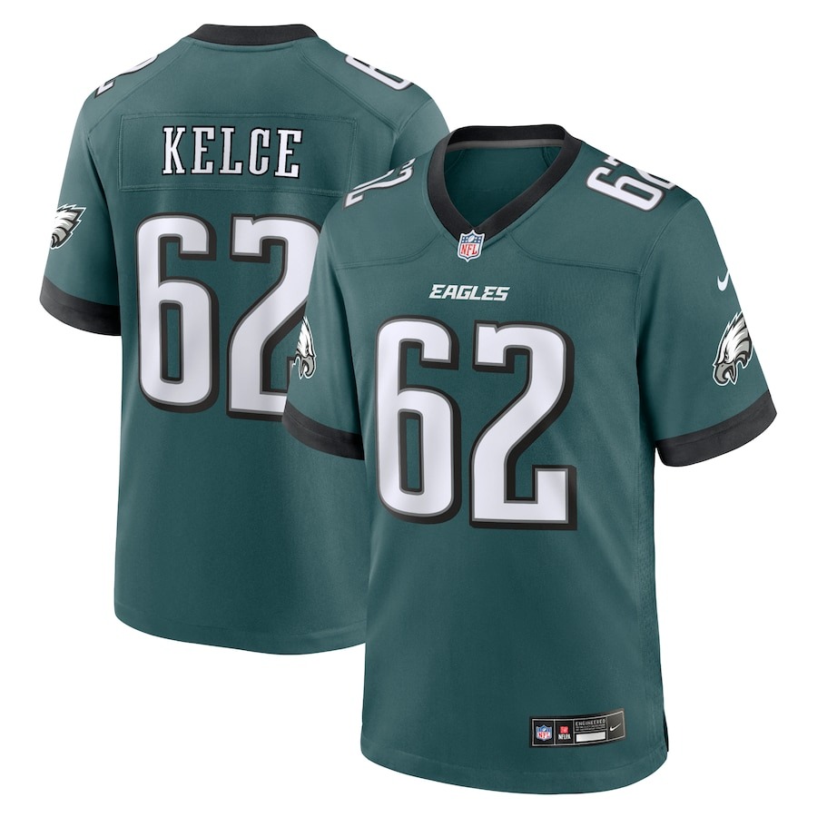 Men's Philadelphia Eagles Jason Kelce Nike Midnight Green Team Game Jersey - Jersey