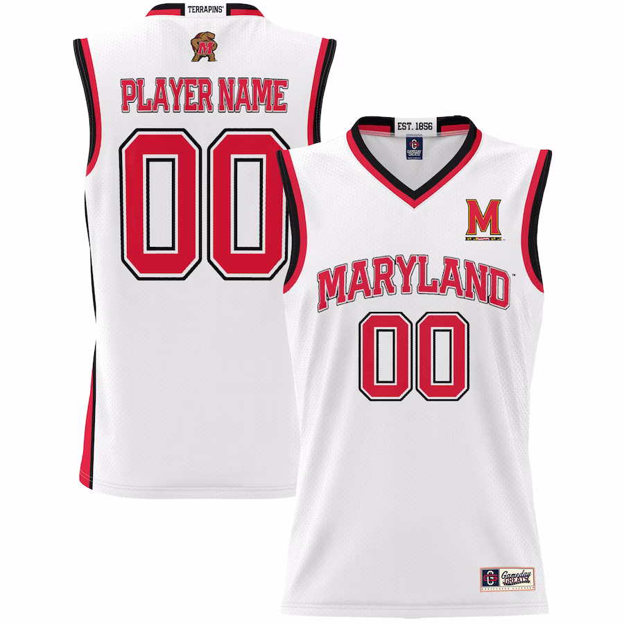 Maryland Terrapins GameDay Greats Unisex  Lightweight NIL Pick-A-Player Basketball Jersey - White - Jersey