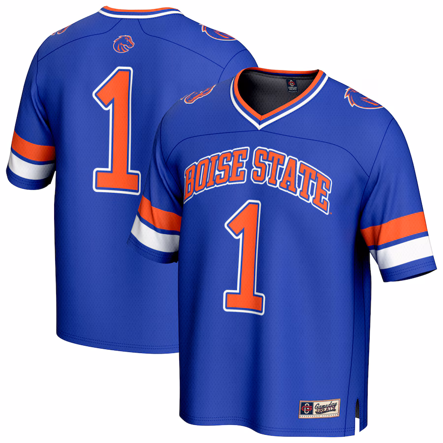 Youth GameDay Greats #1 Royal Boise State Broncos Lightweight Collegiate Football Fashion Jersey - Jersey