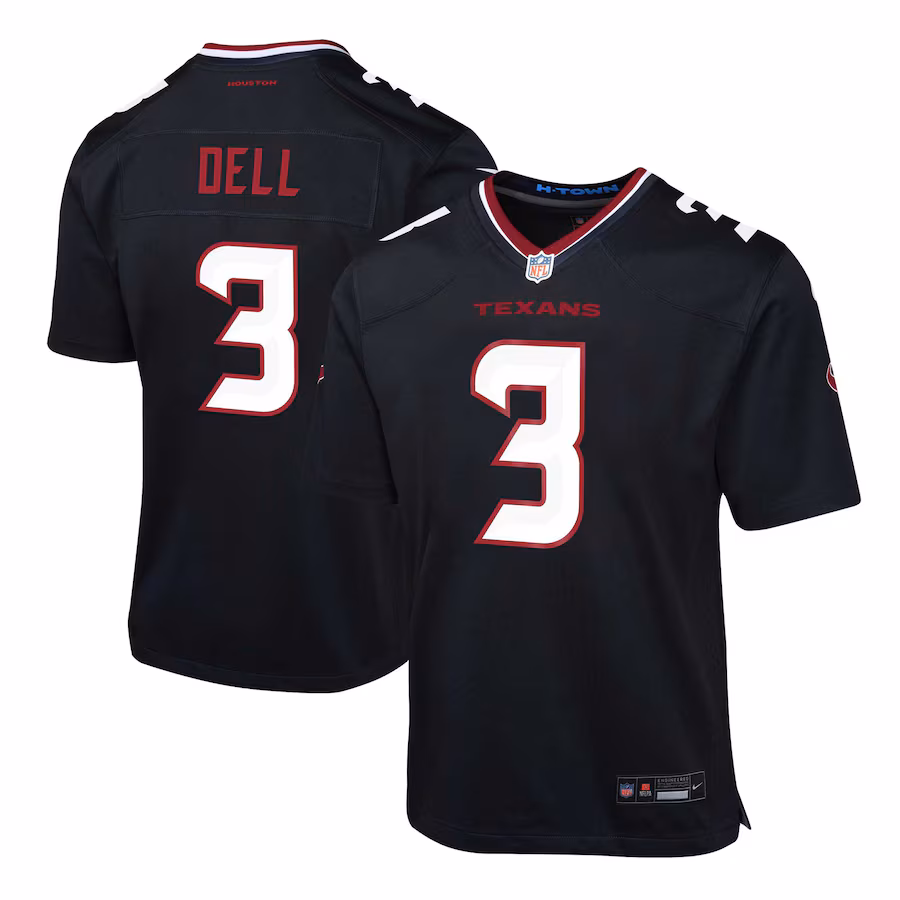 Youth Houston Texans Tank Dell Nike Navy Alternate Game Jersey - Jersey