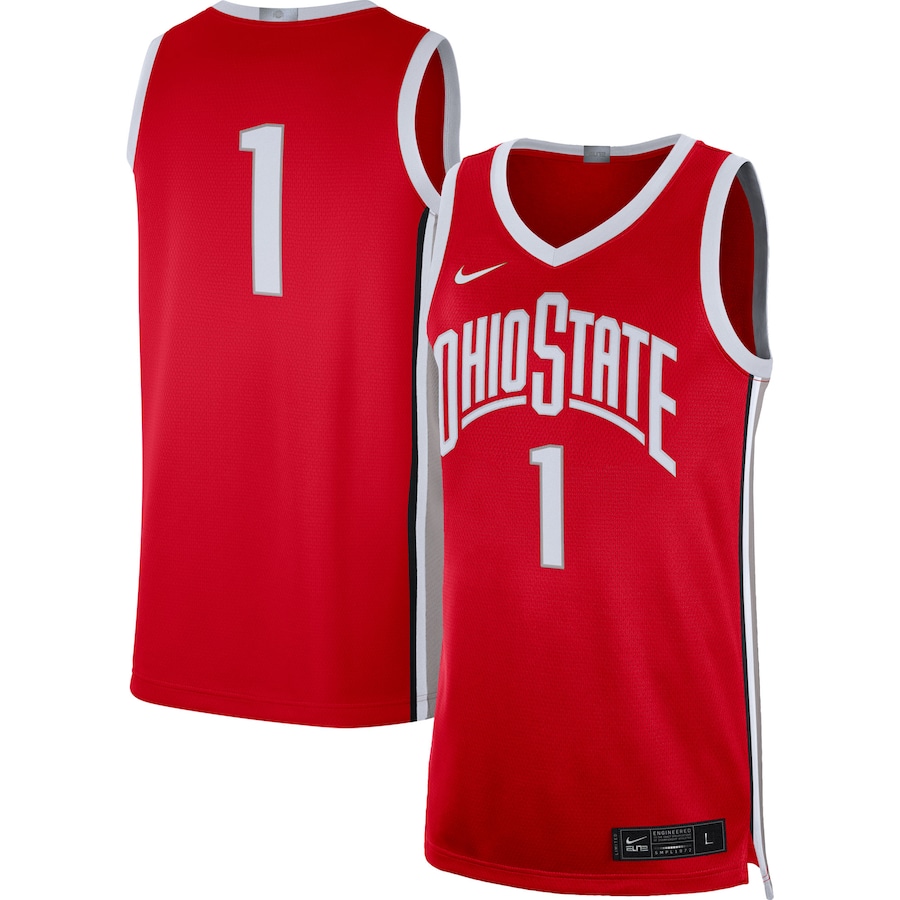 Men's Nike #1 Scarlet Ohio State Buckeyes Limited Basketball Jersey - Jersey