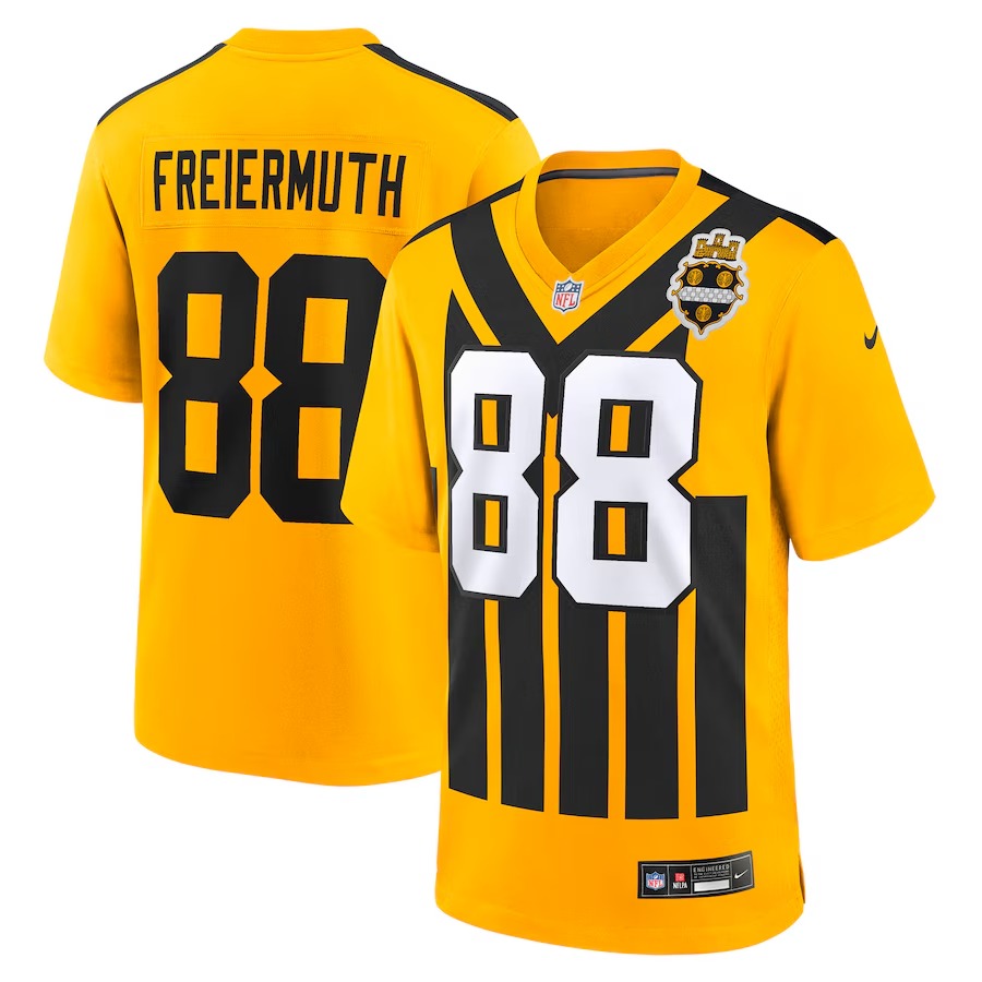 Men's Pittsburgh Steelers Pat Freiermuth Nike Gold Alternate 1933 Throwback Game Jersey - Jersey