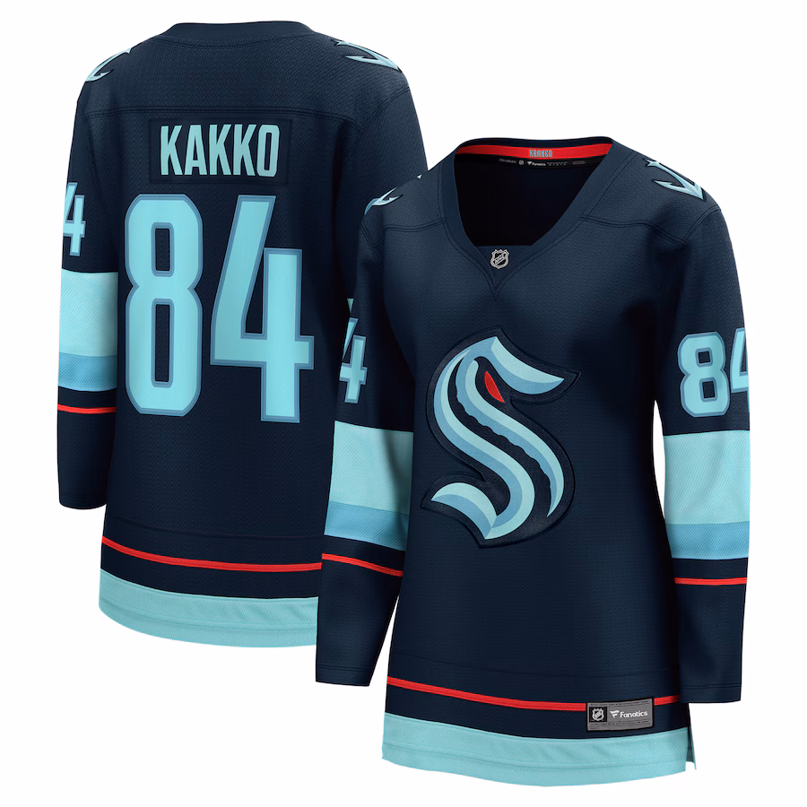 Women's Seattle Kraken Kaapo Kakko Fanatics Deep Sea Blue Home Breakaway Player Jersey - Jersey