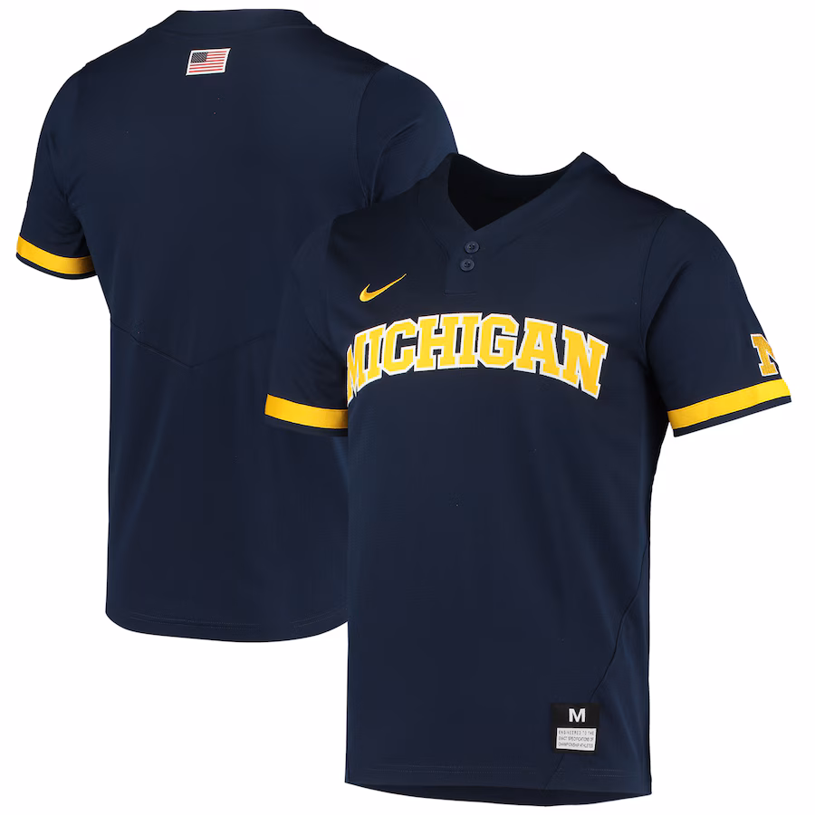 Men's Nike Navy Michigan Wolverines Replica 2-Button Baseball Jersey - Jersey
