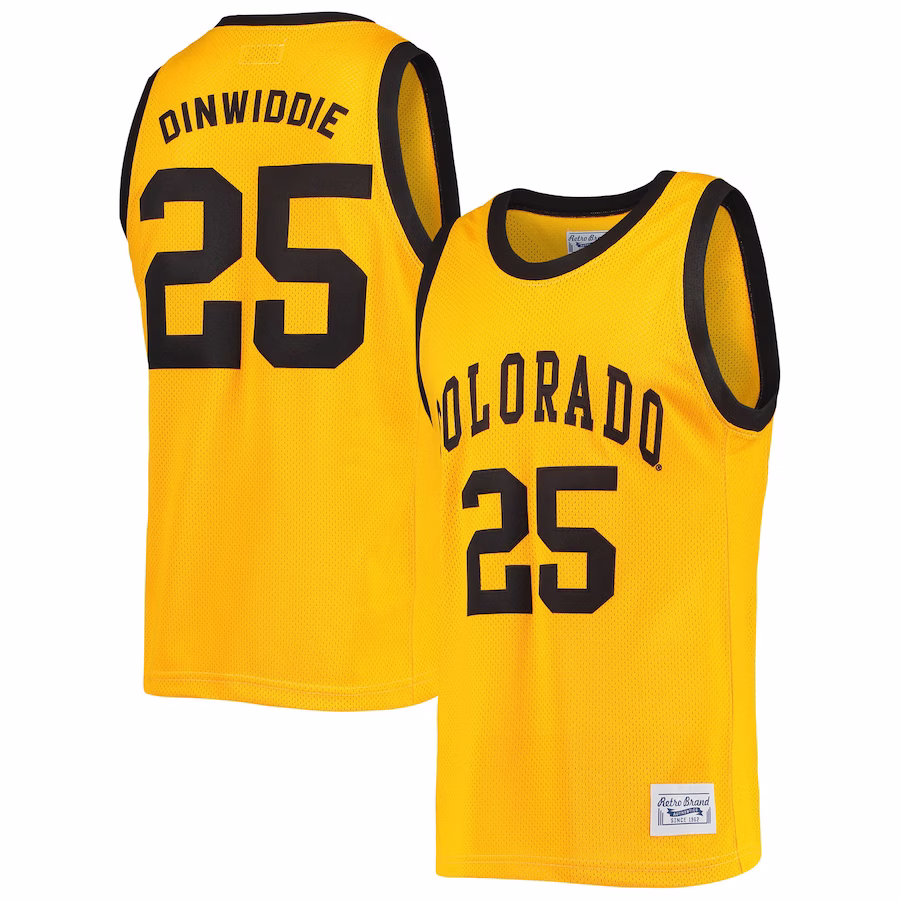Spencer Dinwiddie Colorado Buffaloes Original Retro Brand Commemorative Classic Basketball Jersey - Gold - Jersey