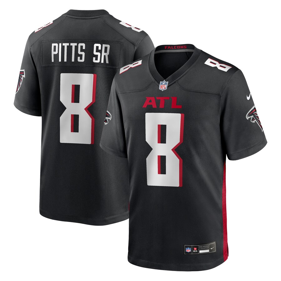 Men's Atlanta Falcons Kyle Pitts Sr. Nike Black Team Game Jersey - Jersey
