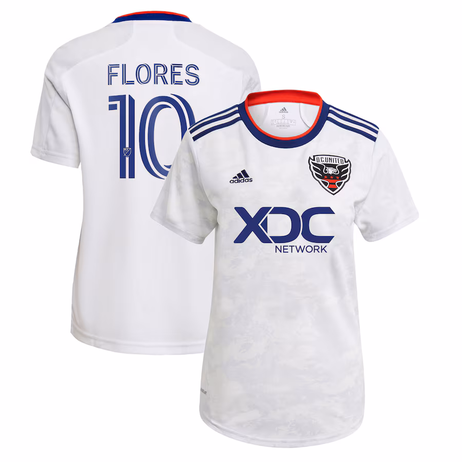 Women's D.C. United Edison Flores adidas White 2022 The Marble Replica Player Jersey - Jersey