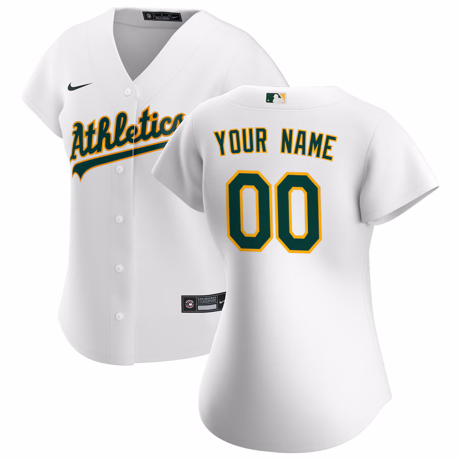 Women's Athletics Nike White Home Replica Custom Jersey - Jersey