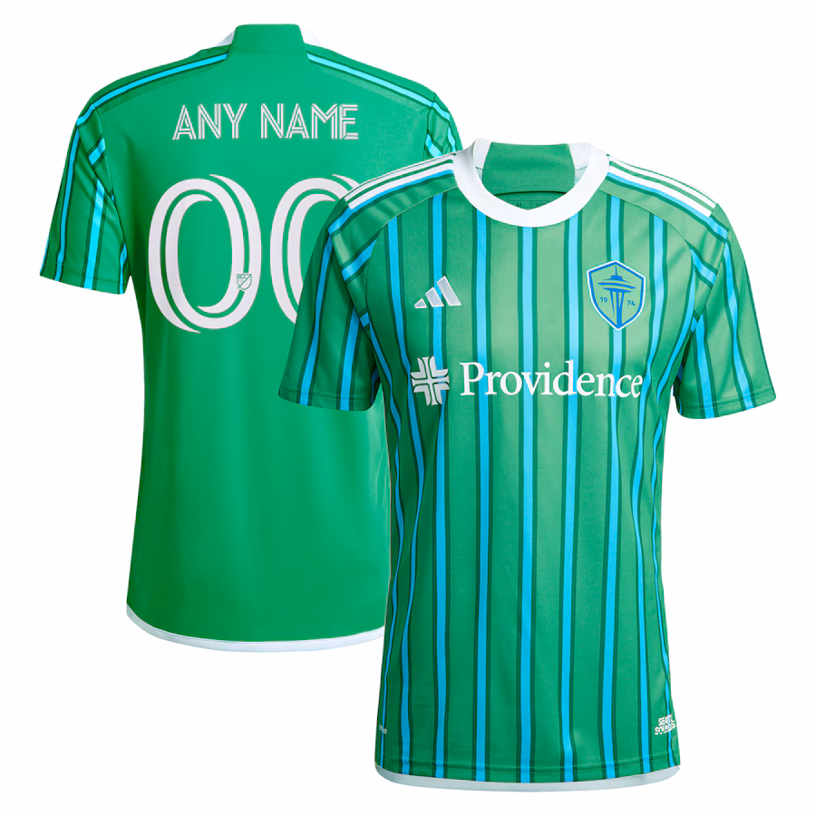 Men's Seattle Sounders FC  adidas Green 2024 The Anniversary Kit Replica Custom Jersey - Jersey