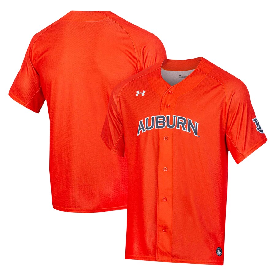 Auburn Tigers Under Armour Replica Full-Button Baseball Jersey - Orange - Jersey