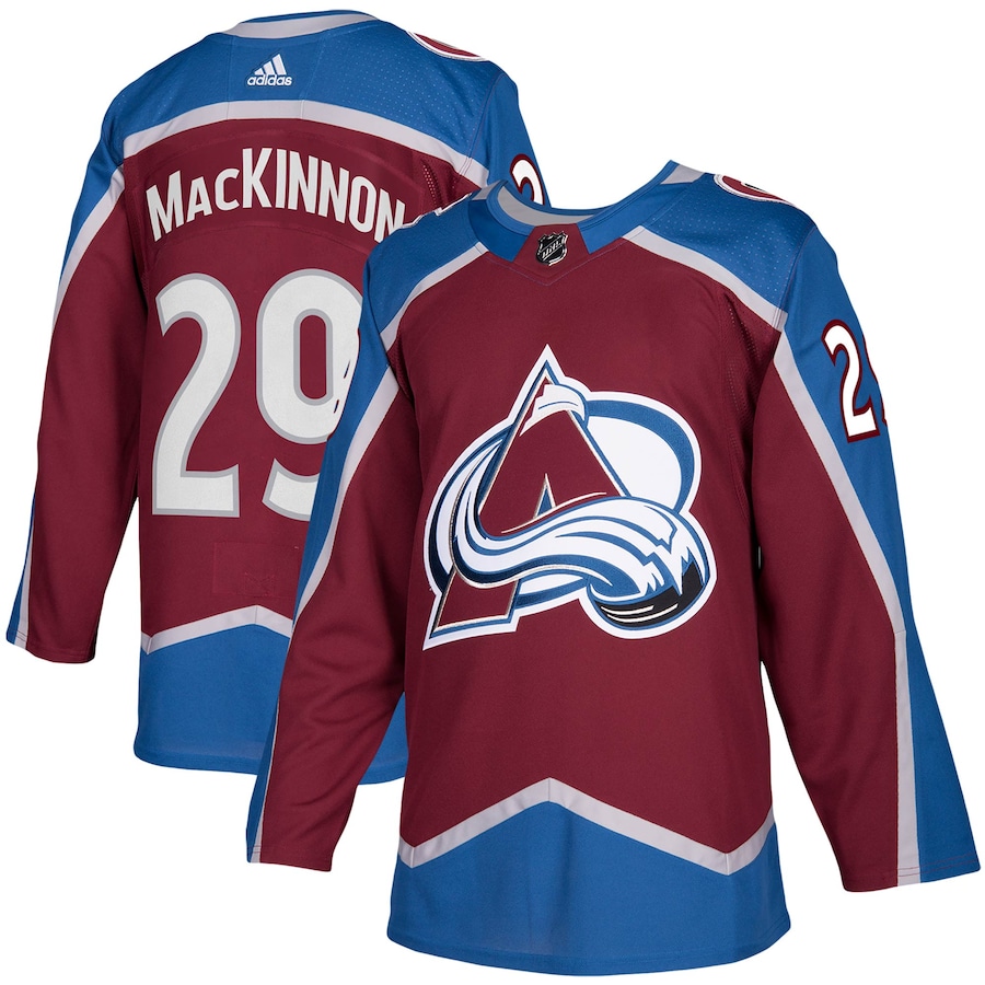 Men's Colorado Avalanche Nathan MacKinnon adidas Burgundy Home Authentic Player Jersey - Jersey