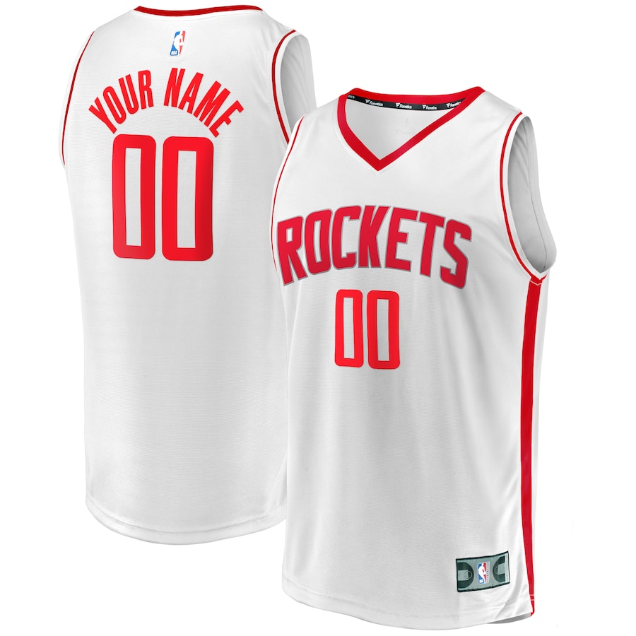 Youth Houston Rockets  Fanatics White Fast Break Replica Custom Jersey - Association Edition - Jersey