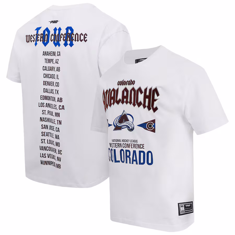Men's Colorado Avalanche Pro Standard White City Tour T-Shirt - Jersey