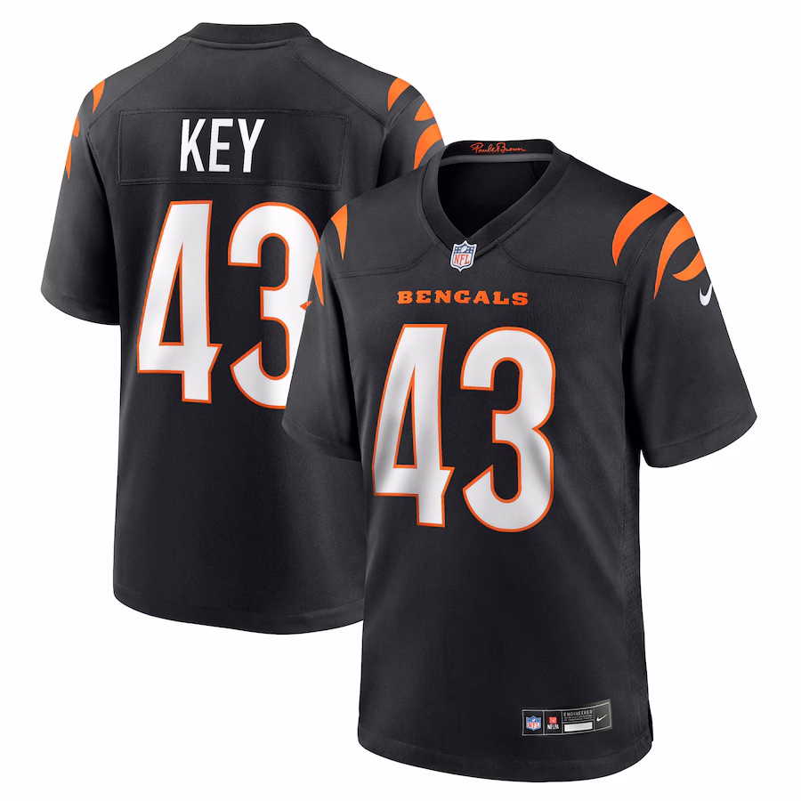 Men's Cincinnati Bengals Jaylen Key Nike Black Team Game Jersey - Jersey