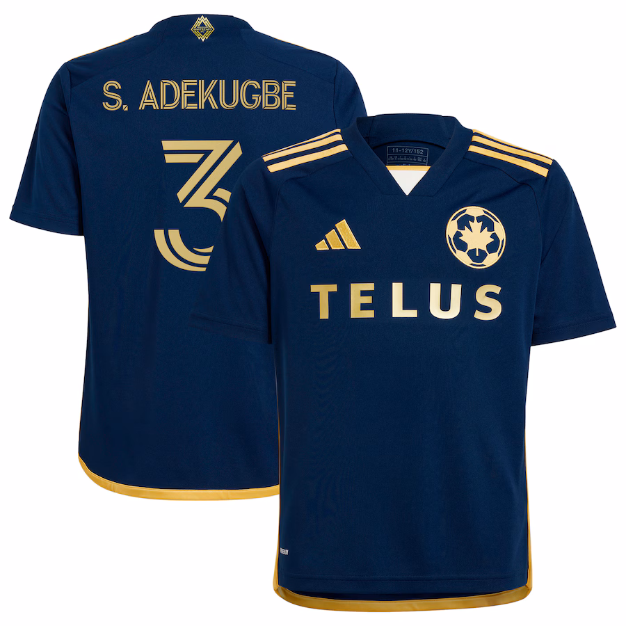 Youth Vancouver Whitecaps FC Samuel Adekugbe adidas Navy 2024 The 50 Replica Player Jersey - Jersey
