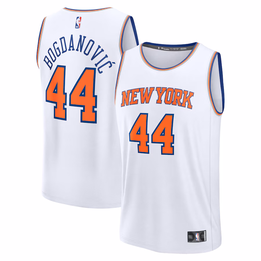 Men's New York Knicks Bojan Bogdanovic Fanatics White Fast Break Player Jersey - Association Edition - Jersey