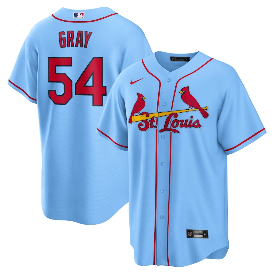 Men's St. Louis Cardinals Sonny Gray Nike Light Blue Alternate Replica Jersey - Jersey