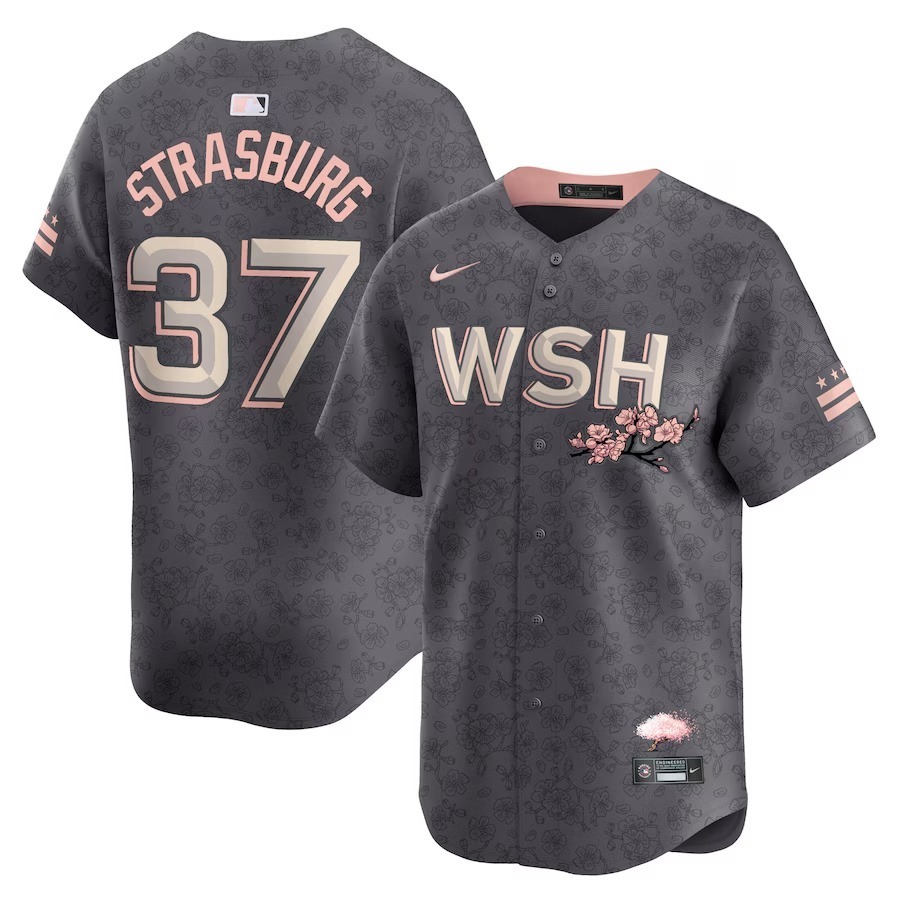 Men's Washington Nationals Stephen Strasburg Nike Charcoal City Connect Limited Player Jersey - Jersey