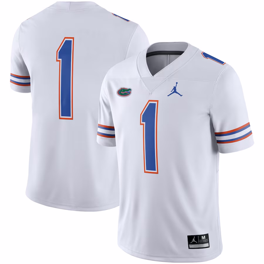 #1 Florida Gators Jordan Brand Game Jersey - White - Jersey