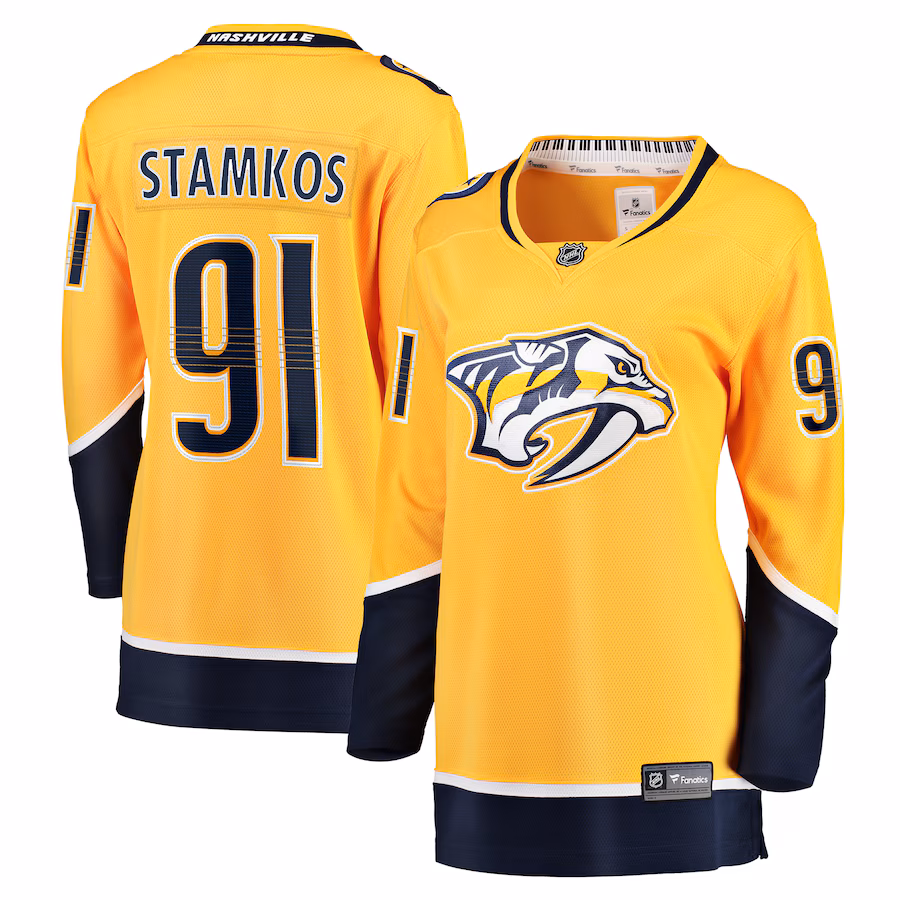 Women's Nashville Predators Steven Stamkos Fanatics Gold Home Premier Breakaway Player Jersey - Jersey