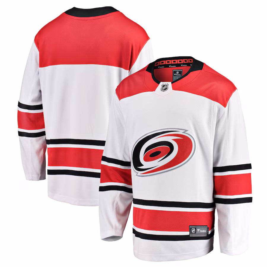 Youth Carolina Hurricanes Fanatics White Away Breakaway Jersey - Jersey