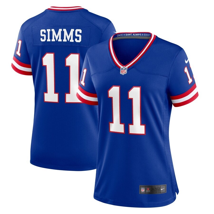 Women's New York Giants Phil Simms Nike Royal Classic Retired Player Game Jersey - Jersey