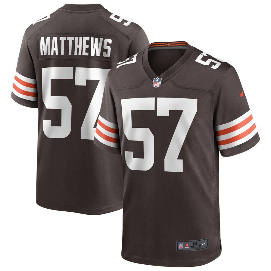 Men's Cleveland Browns Clay Matthews Nike Brown Game Retired Player Jersey - Jersey