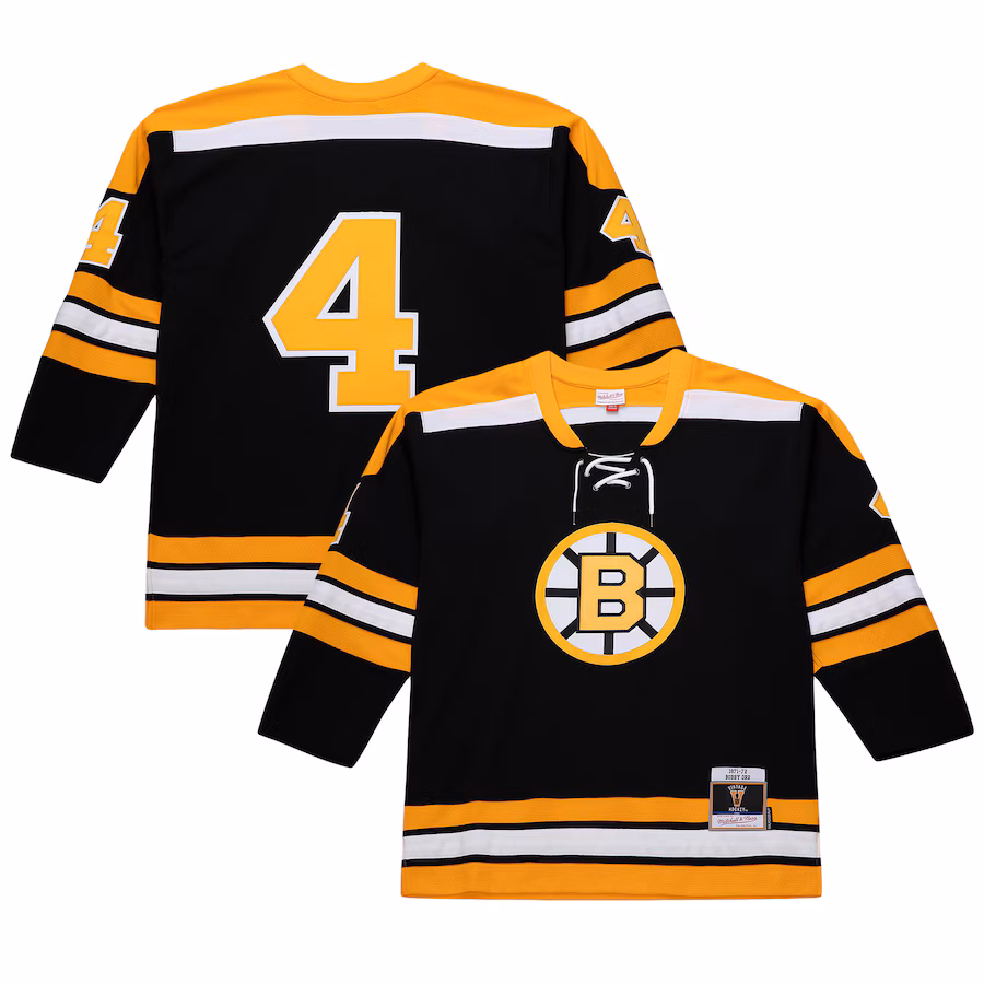 Men's Boston Bruins Bobby Orr Mitchell & Ness Black Big & Tall 1971/72 Blue Line 2.0 Jersey - Jersey