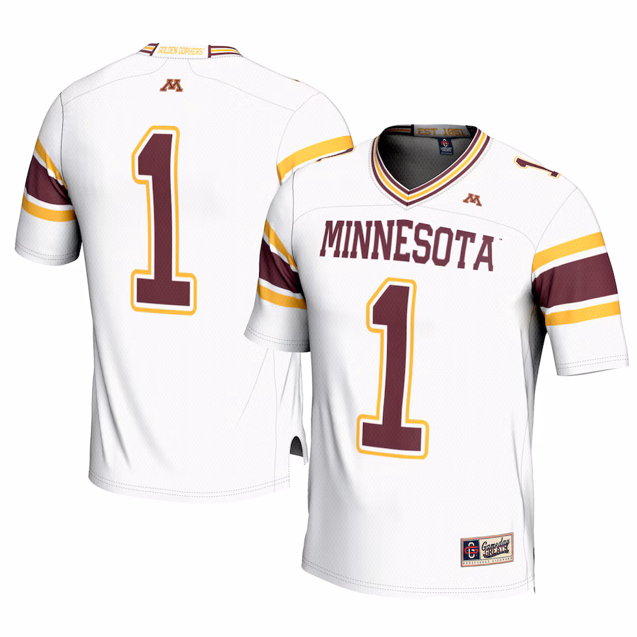 Men's GameDay Greats #1 White Minnesota Golden Gophers Football Jersey - Jersey