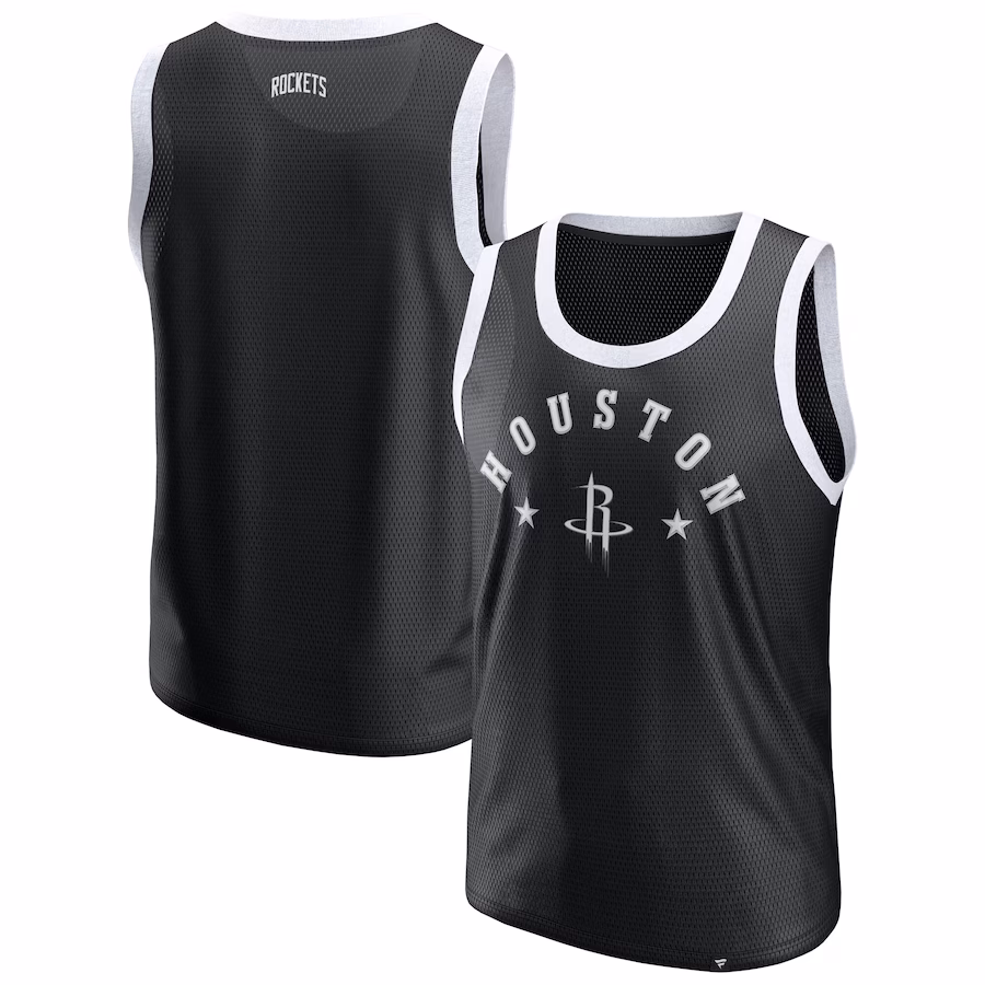 Men's Houston Rockets  Fanatics Black Mesh Tank Top - Jersey