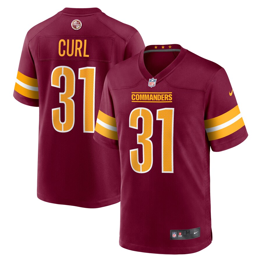 Men's Washington Commanders Kamren Curl Nike Burgundy Player Game Jersey - Jersey