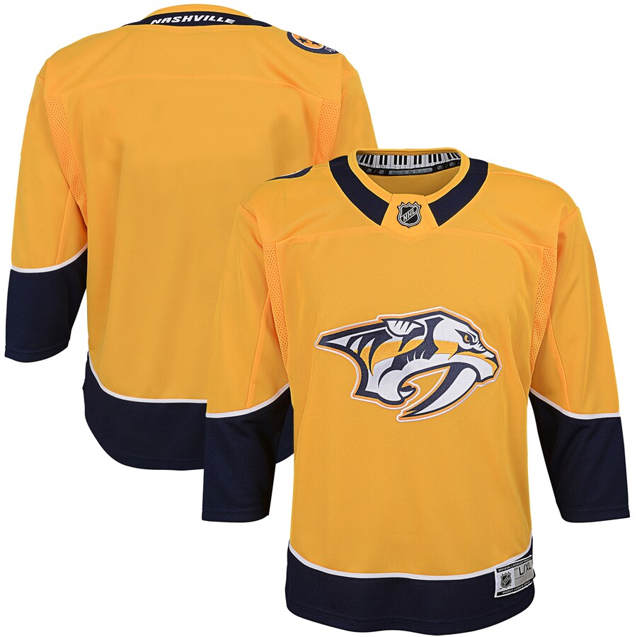 Youth Nashville Predators Yellow Home Premier Blank Jersey - Jersey
