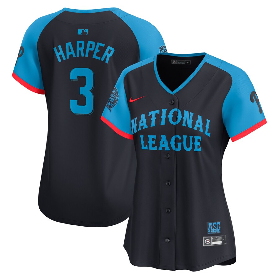 Women's National League Bryce Harper Nike Navy 2024 MLB All-Star Game Limited Player Jersey - Jersey
