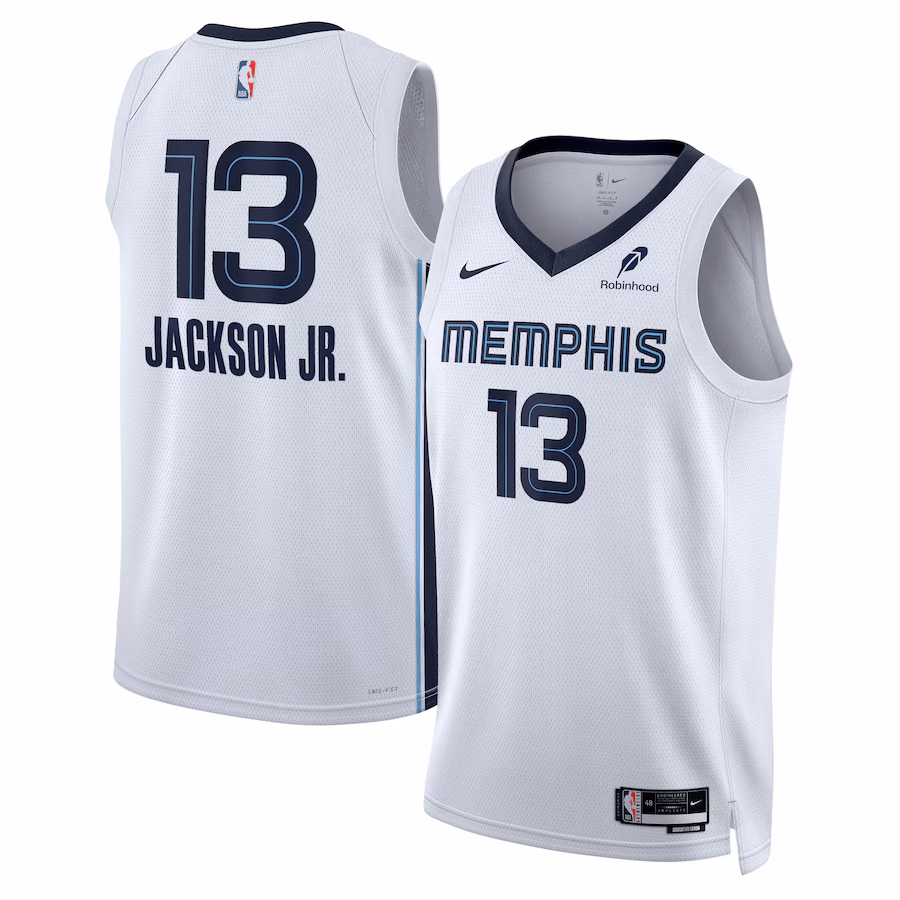 Unisex Memphis Grizzlies Jaren Jackson Jr. Nike White Swingman Badge Player Jersey - Association Edition - Jersey