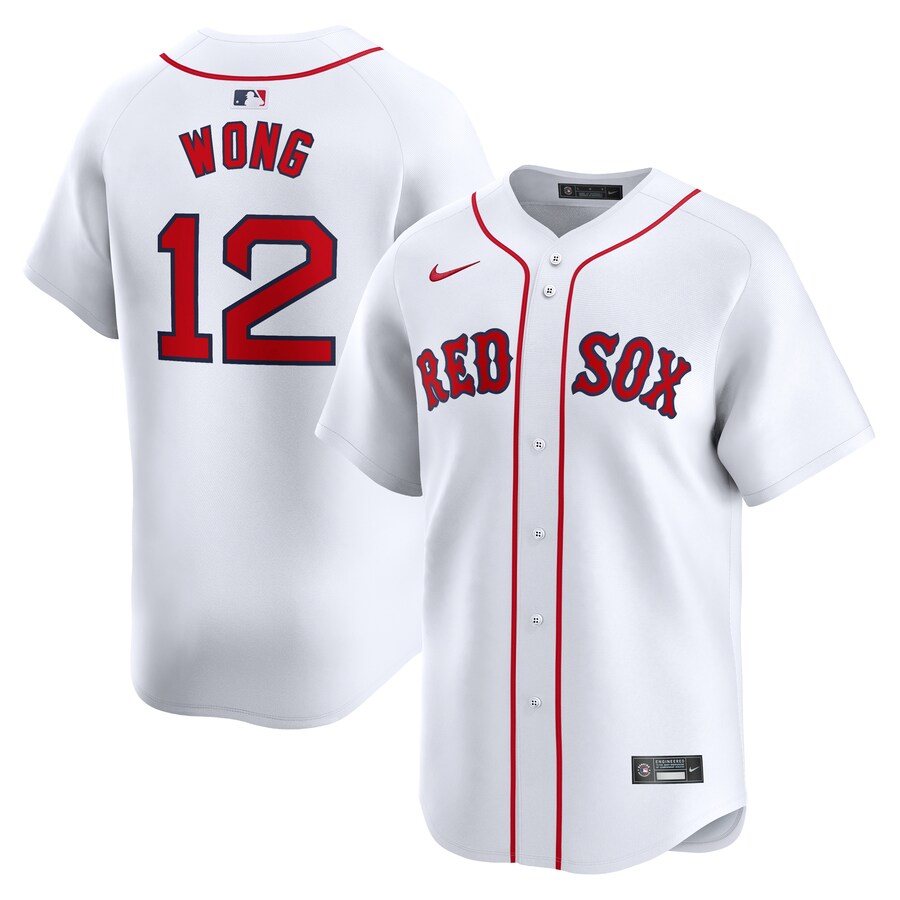 Men's Boston Red Sox Connor Wong Nike White Home Limited Player Jersey - Jersey