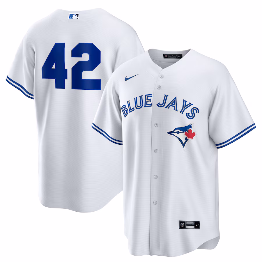 Men's Toronto Blue Jays Nike White Home 2025 Jackie Robinson Day Replica Jersey - Jersey