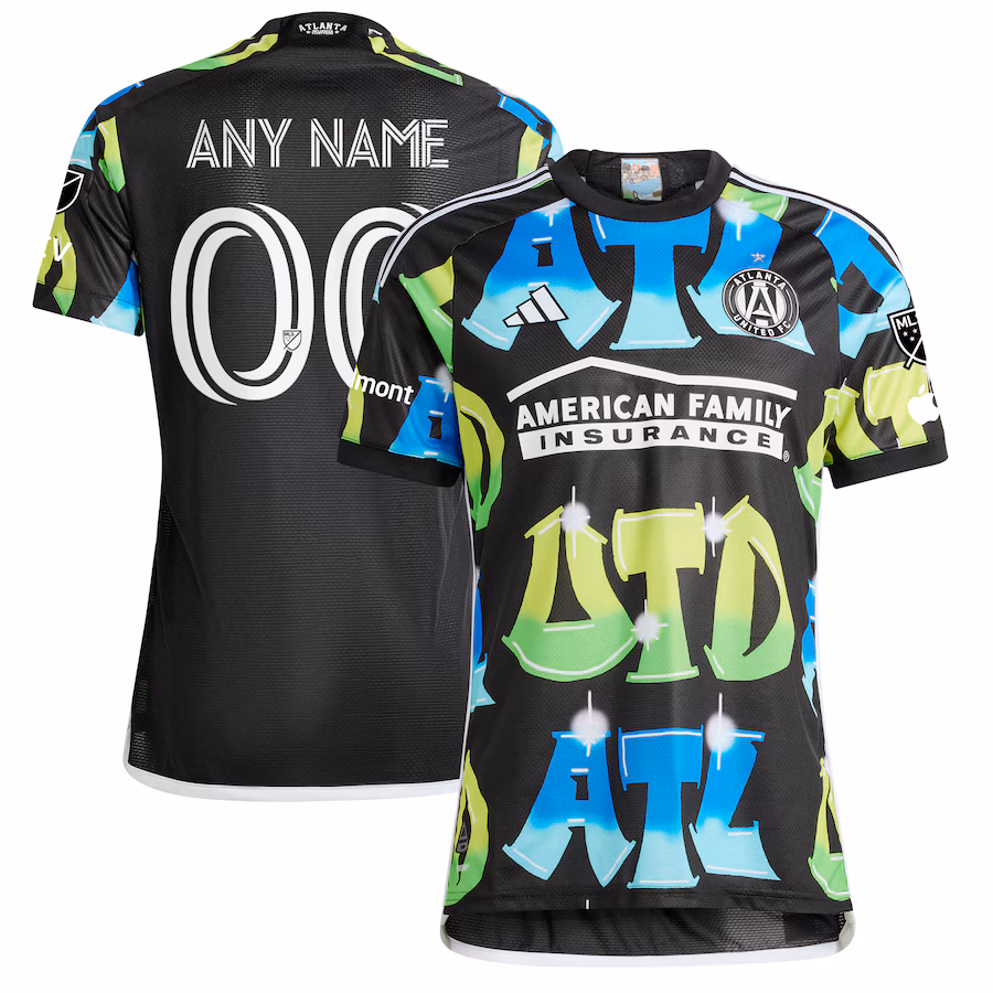 Men's Atlanta United FC  adidas Black 2023 The 404 Authentic Custom Jersey - Jersey