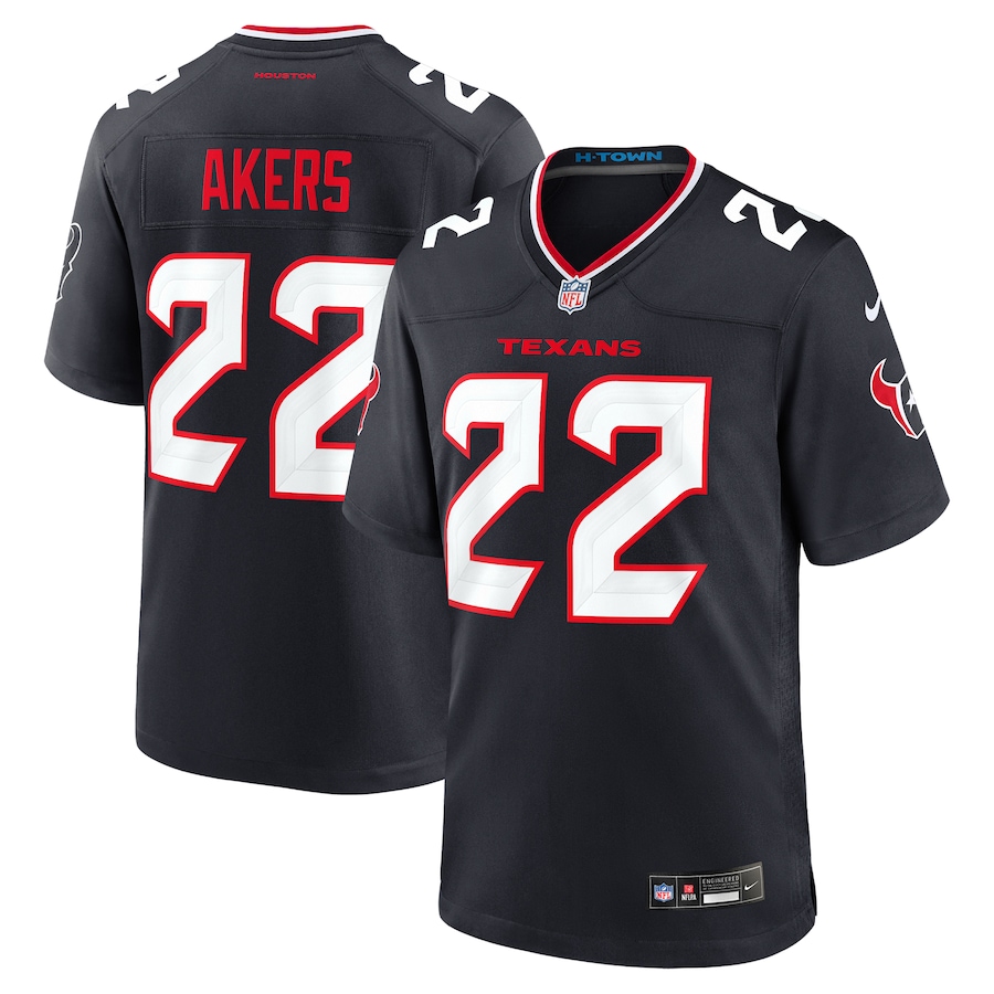 Men's Houston Texans Cam Akers Nike Navy Team Game Jersey - Jersey