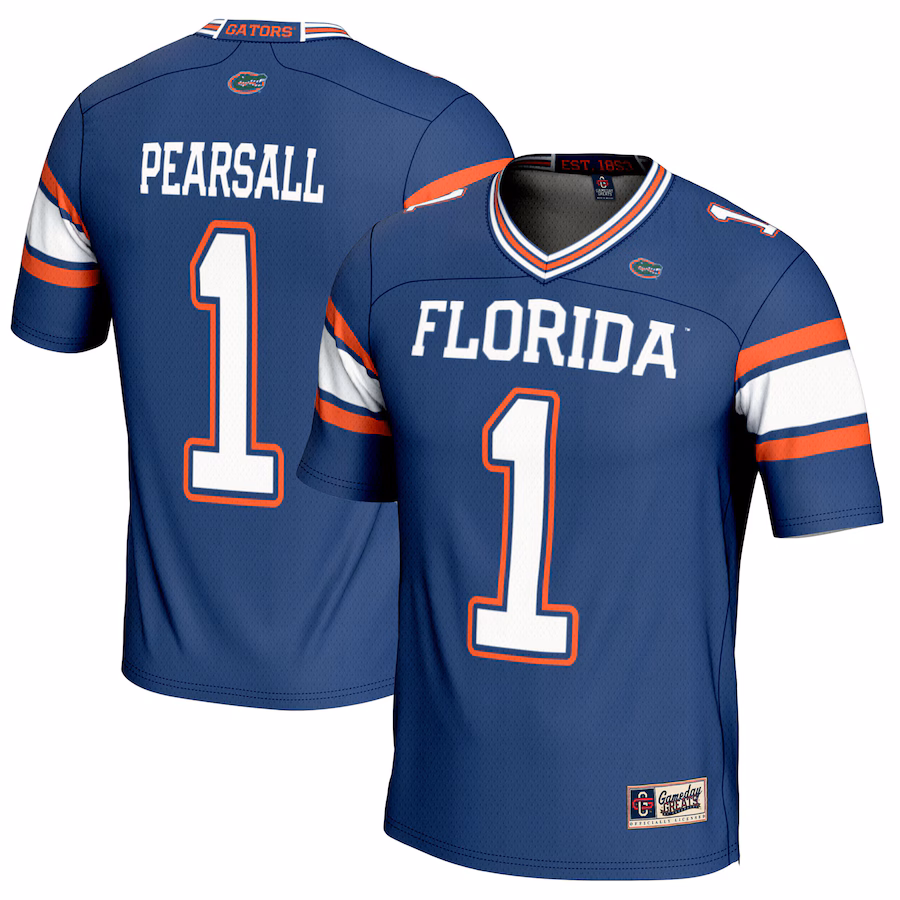 Ricky Pearsall Florida Gators GameDay Greats NIL Player Football Jersey - Royal - Jersey